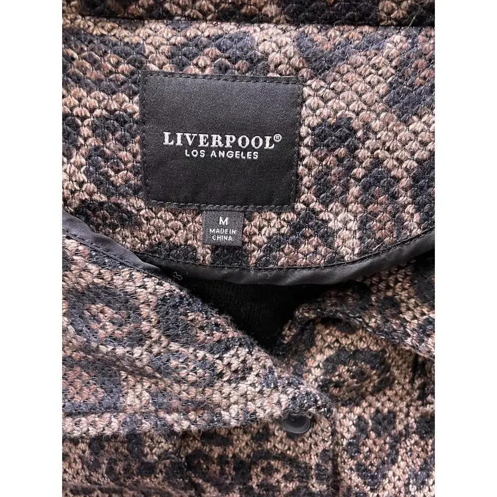 Liverpool Los Angeles Knit Shacket Blazer Jacket Brown Leopard Print Womens M - Picture 7 of 9